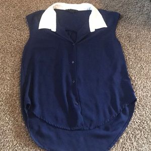 High low collared tank